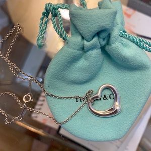 Tiffany Elsa Peretti Open Heart Pendant Necklace